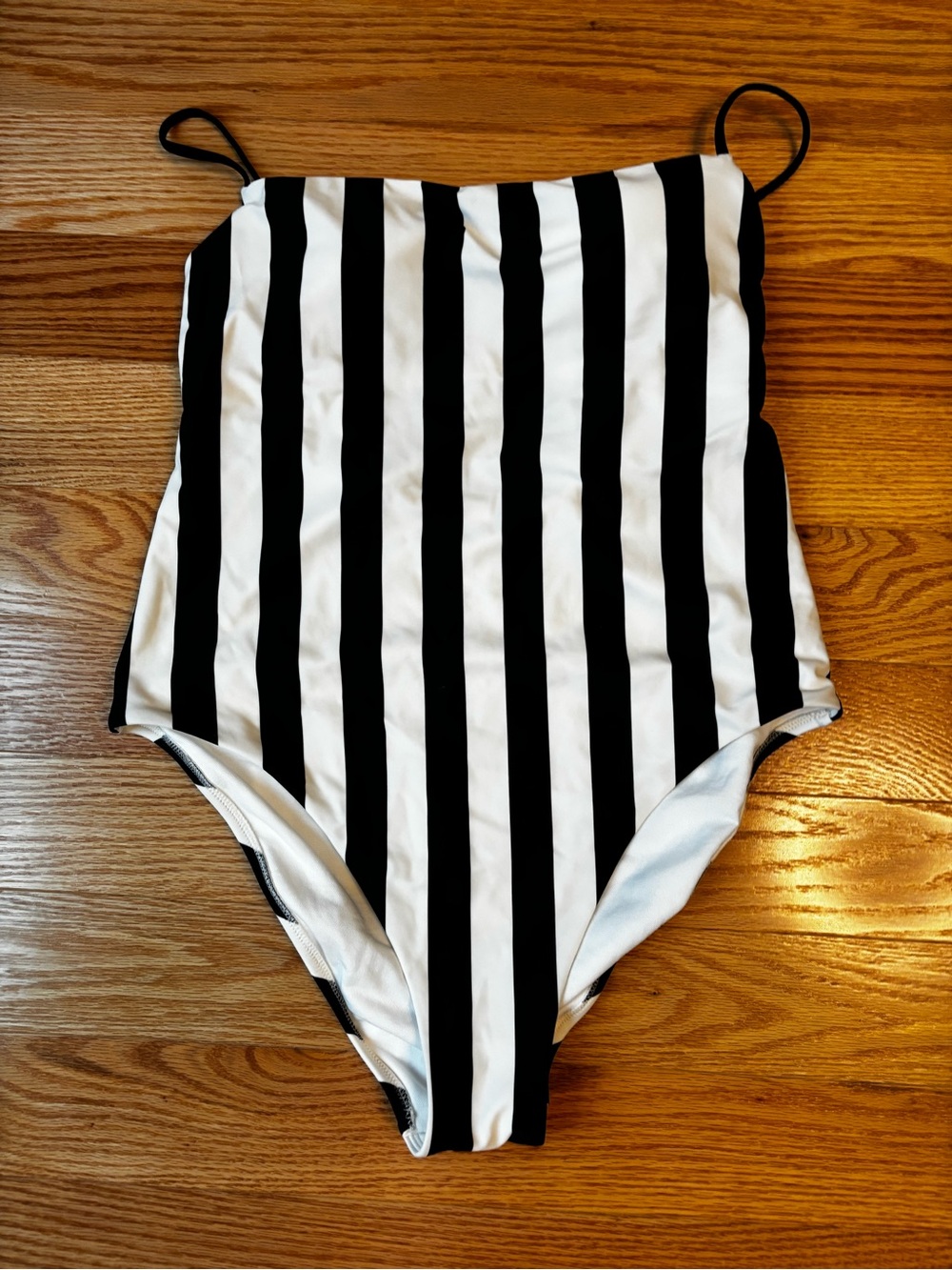 Black & White Striped One-Piece Swimsuit for women